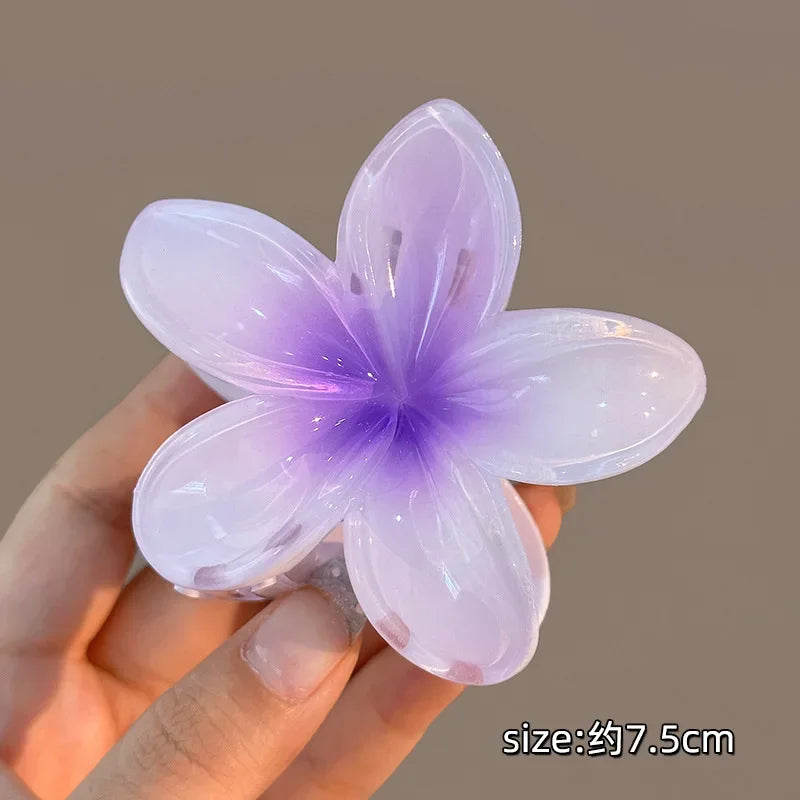 Bohemian Beach Vacation Lily Flower Hair Claw Sweet Hair Clip for Women Floral  Claws Fashion Girl  Accessories Gift