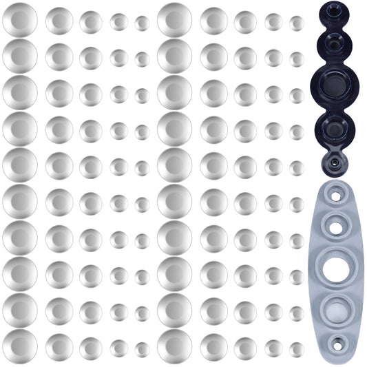 100 Piece Cover Button Kit with 5 Sizes and 5 in 1 Tool High Quality Aluminum Alloy for DIY Crafts and Custom Accessories
