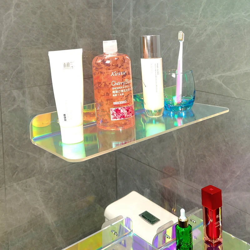 Colour Invisible Acrylic Floating Shelves Wall Mounted Bookshelf Storage Rack for Room and Bathroom