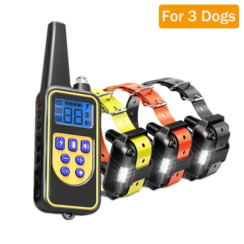 Electric Dog Training Collar Waterproof Dog Bark Collar Pet With Remote Control Rechargeable Anti Barking Device All Size Dogs