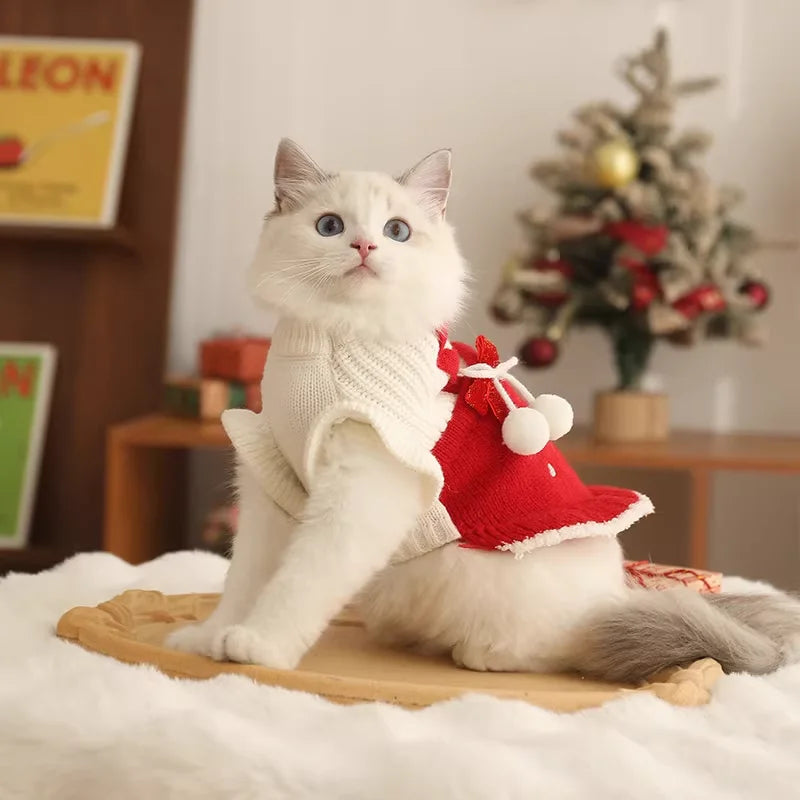 HOOPET Cat Clothes Cat Cat Muppet Autumn and Winter Devon Christmas's Sweater Pet Winter Kitten Warm Winter Anti-shedding