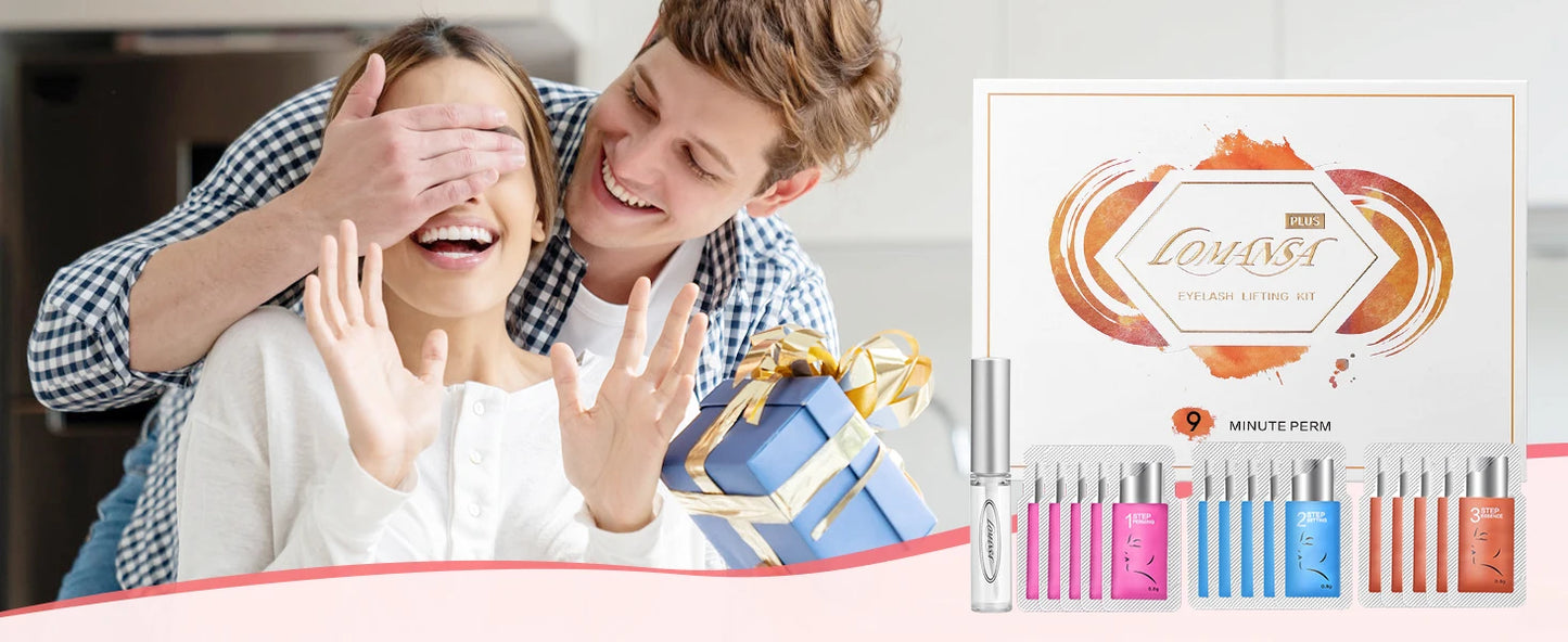 Lomansa 15 Piece Brow Lamination Kit with 8-12 Minute Application Time and 2 in 1 Perm Fixation Lotion for Long Lasting Lashes and Brows
