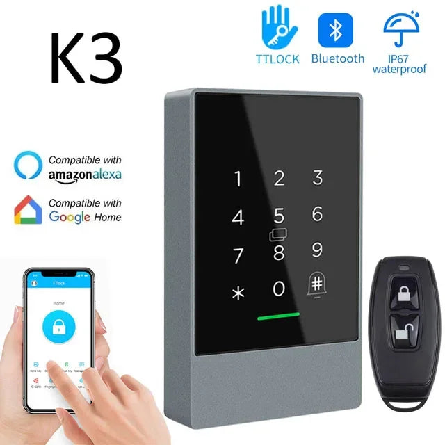 TTLOCK K3 K3F Fingerprint Access Control Door Opener with NFC Bluetooth Electric Gate Keypad and RFID Card 13.56MHz