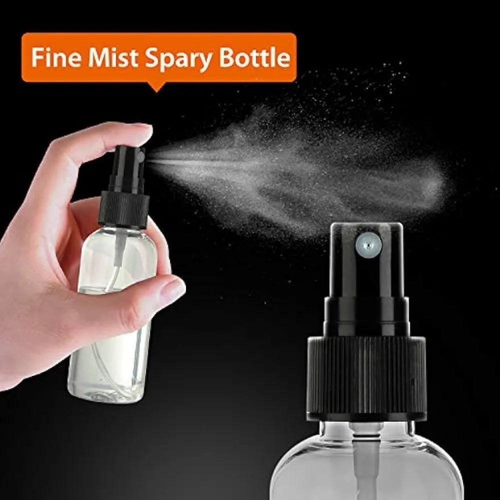 50PCS Fine Mist Clear Spray Bottles in 10ml 20ml 30ml 50ml 60ml 100ml for Essential Oils Travel Perfumes Refillable Pump Caps
