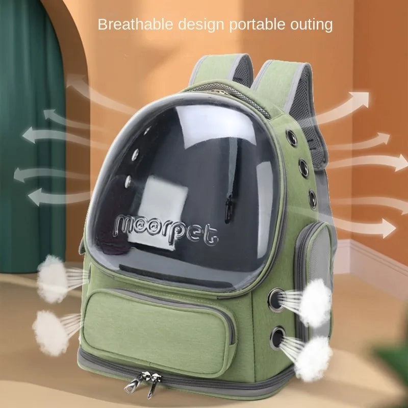 Cat Backpack Carrier,Breathable clear capsule backpack Carrier,suitable for hiking,Airline Approved Pet Travel Carrier