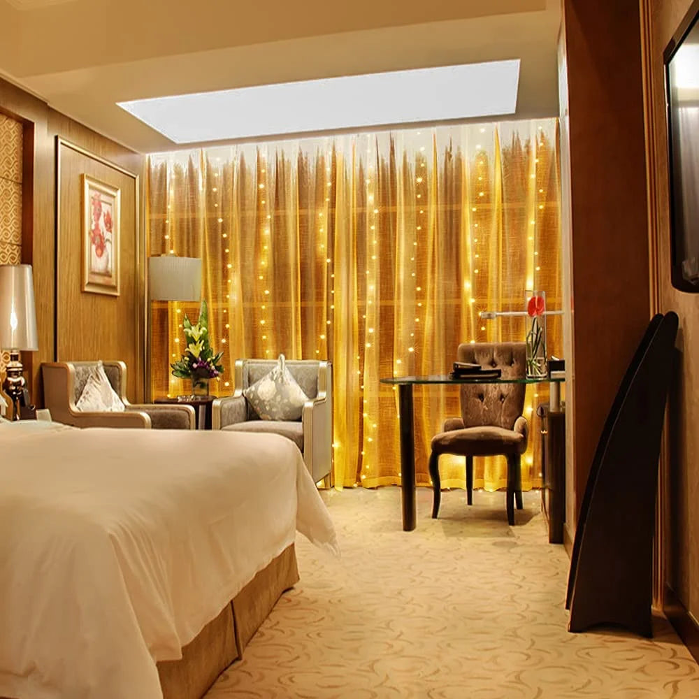 LED Curtain Garland Lights 8 Modes USB Power Remote Control Waterproof Fairy Light  Festive Lighting Wedding Christmas Decor