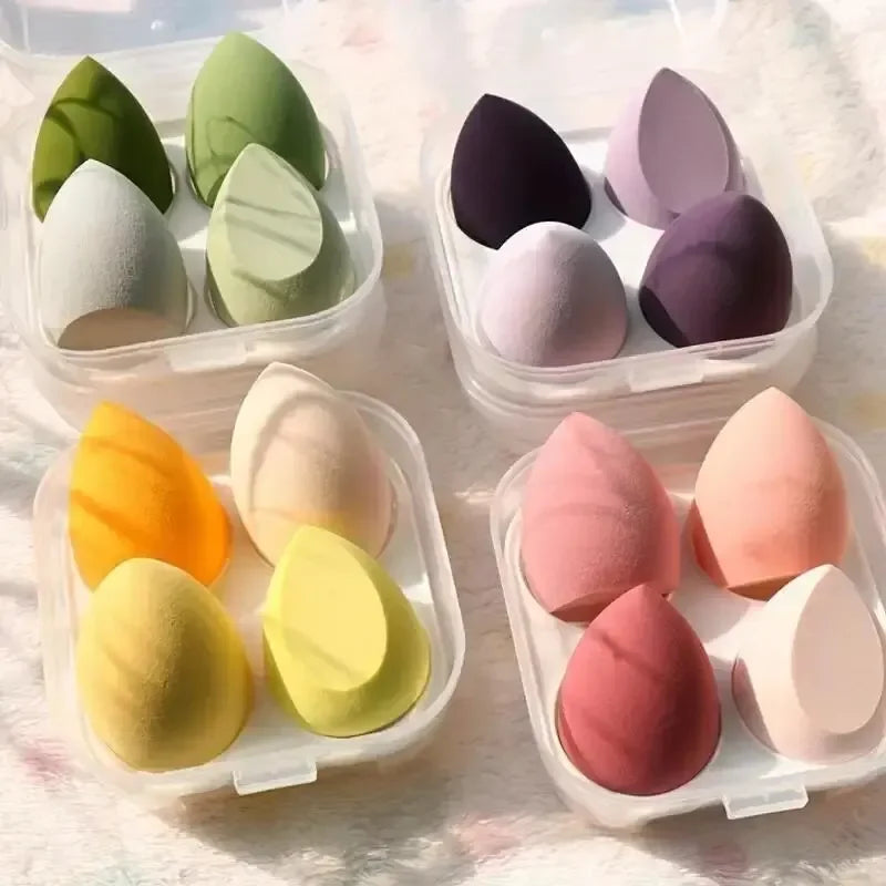 4PCS Ombre Makeup Sponge Set - Latex-Free Blenders for Travel