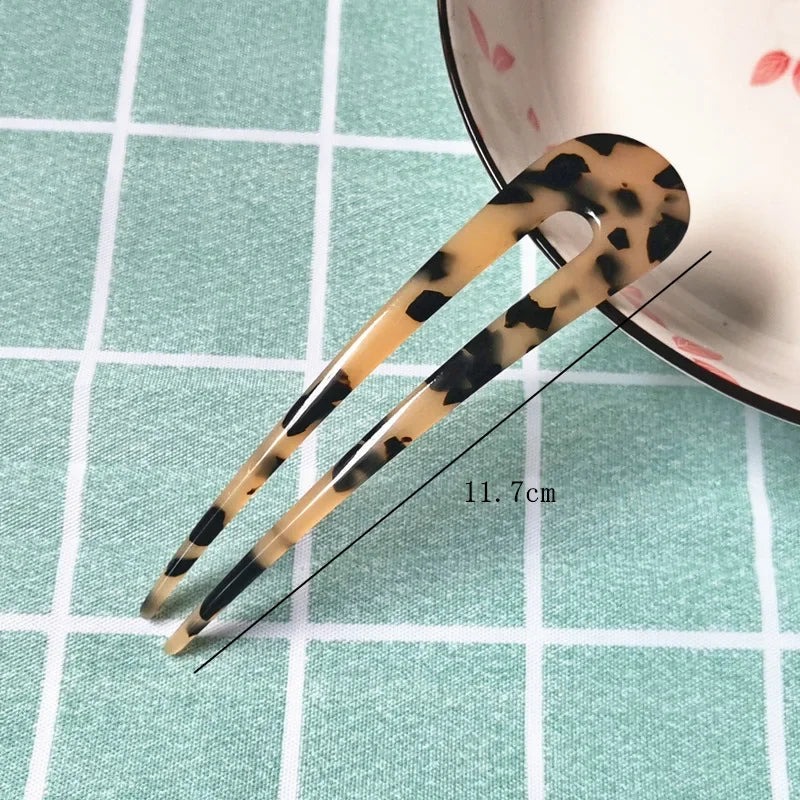 Fashion Acetate Hair Sticks for Women Shell Hair Clip Hair Pins U Shape Girls Hairpins Hair Bun Maker Wedding Hair Accessories