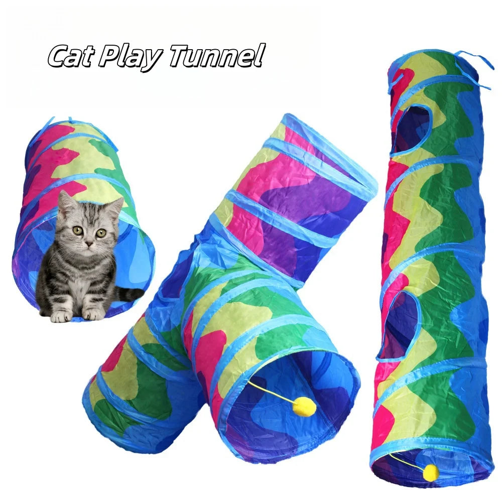 Cat Tunnel Tube Foldable Cat Toys Kitty Training Interactive Fun Toy Tunnel Bored for Puppy Kitten Pet Supplies Cat Accessories