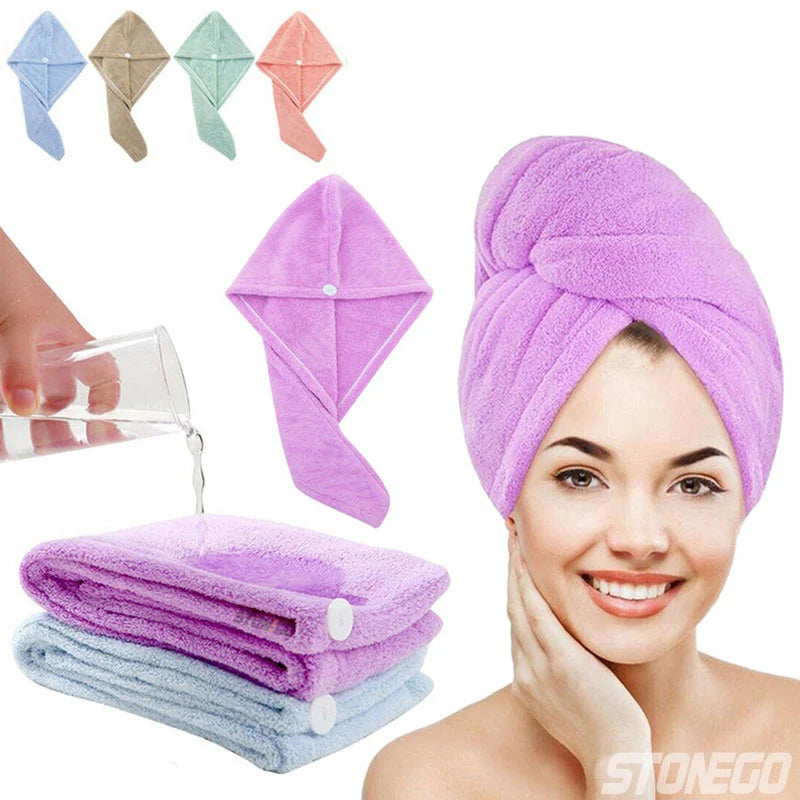 Hair Towel Wrap Fast Dry Hair Towel Super Absorbent Microfiber Coral Velvet Turban