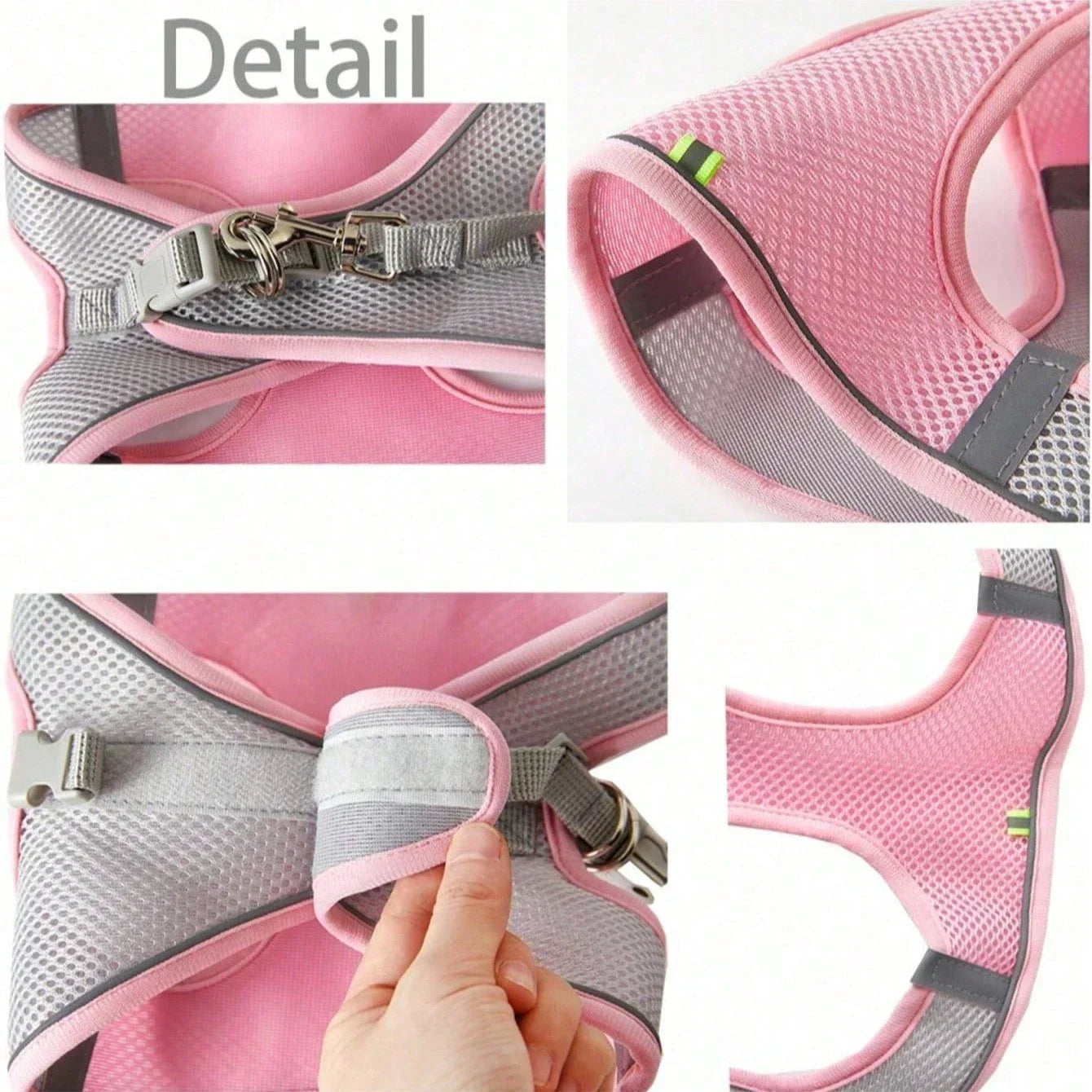 Cat Dog Harness Vest Chest Rope Set Reflective Breathable Adjustable Pet Harness for Small Dogs Pug Chihuahua Outdoor Walking