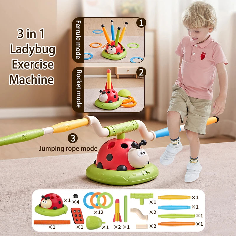 Rocket Launcher Ladybug Jump Game Machine for Kids - 3 Styles Outdoor Toy to Develop Grasping and Movement Skills