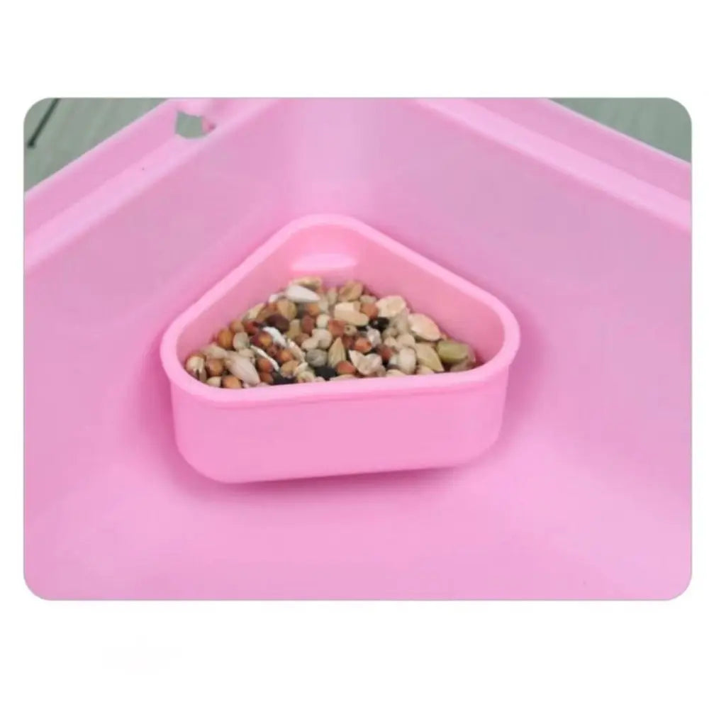 Ventilation Hamster Double-storey Villa Removable Feeding Bottle Pet Castle Cage with Running Wheel with Handle