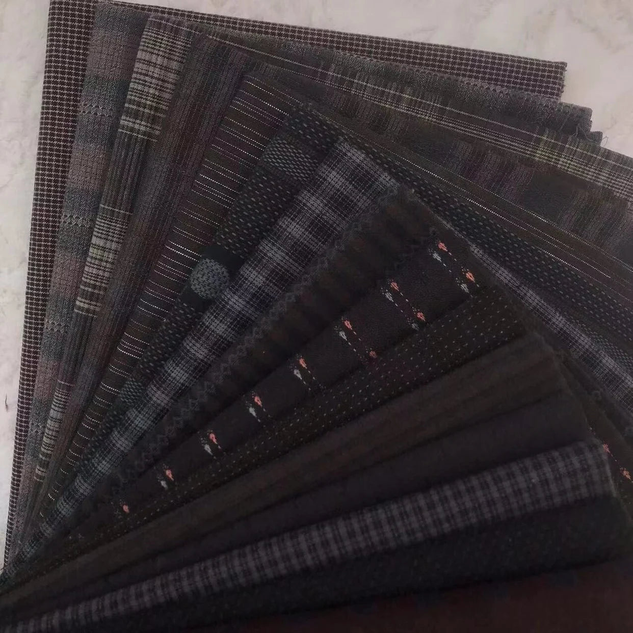 15pc 23*33cm Japanese Yarn Dyed Cotton Fabric Bundle for Crafting