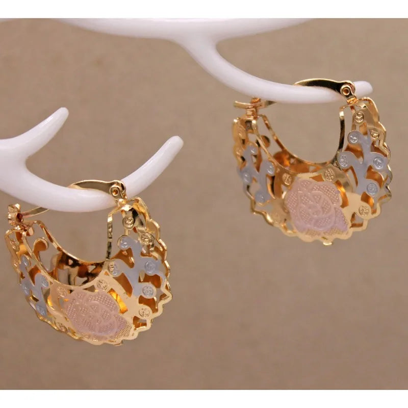 Stylish 14K Gold Plated Hoop Earrings for Women - Perfect ForWeddings, Parties, and Birthdays