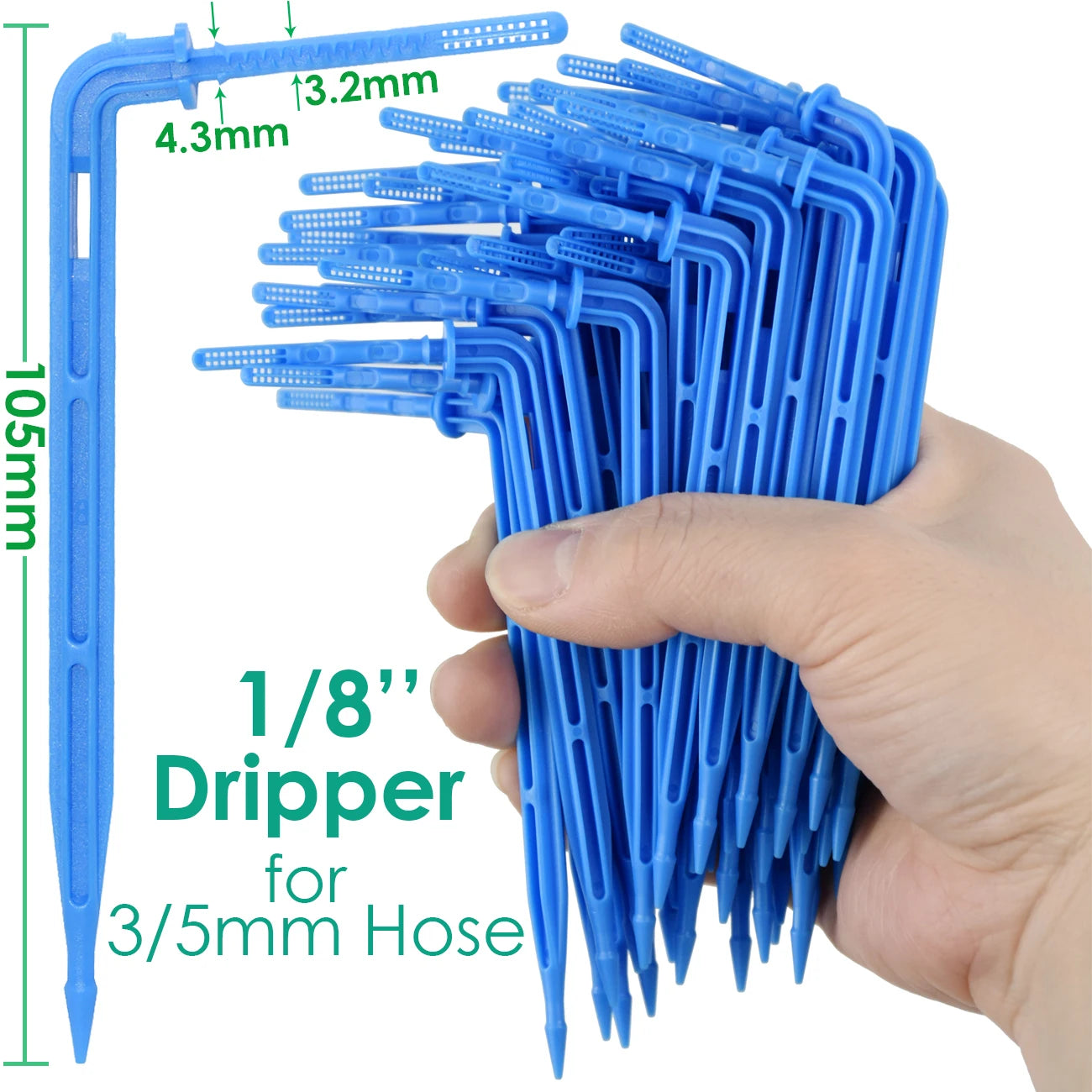 KESLA Greenhouse Drip Irrigation System 4-Way 3/5mm Automatic Watering Kit for Potted Plants 10 or 20 Sets