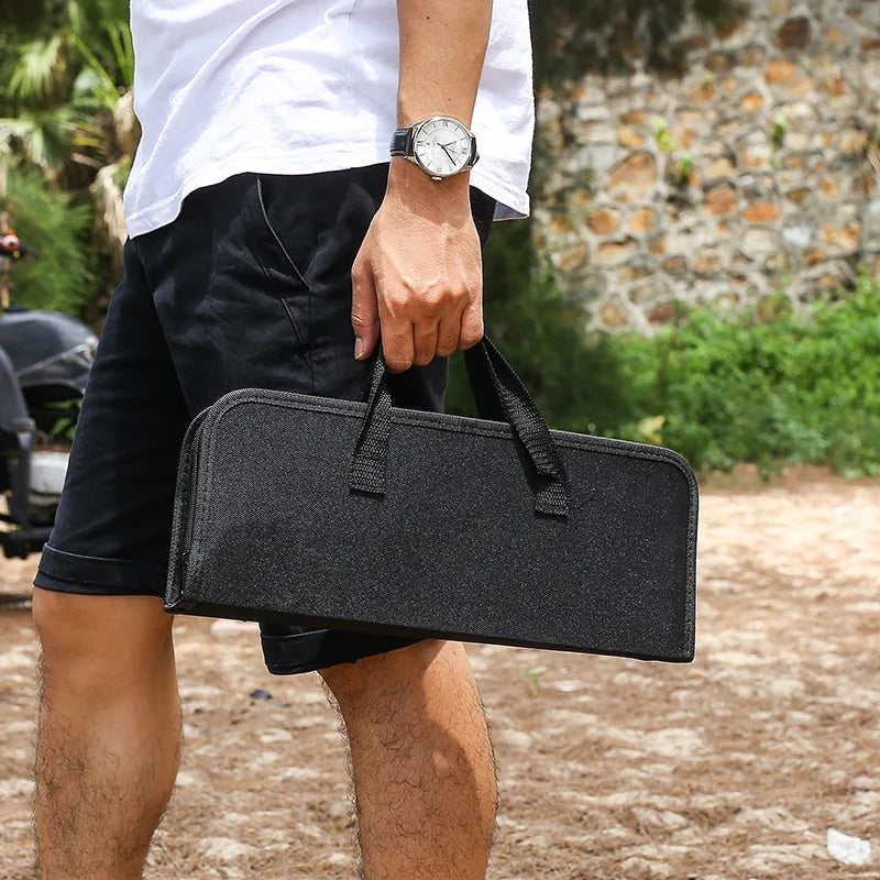 Stainless Steel BBQ Tool Set with Portable Storage Bag for Outdoor Grilling and Baking