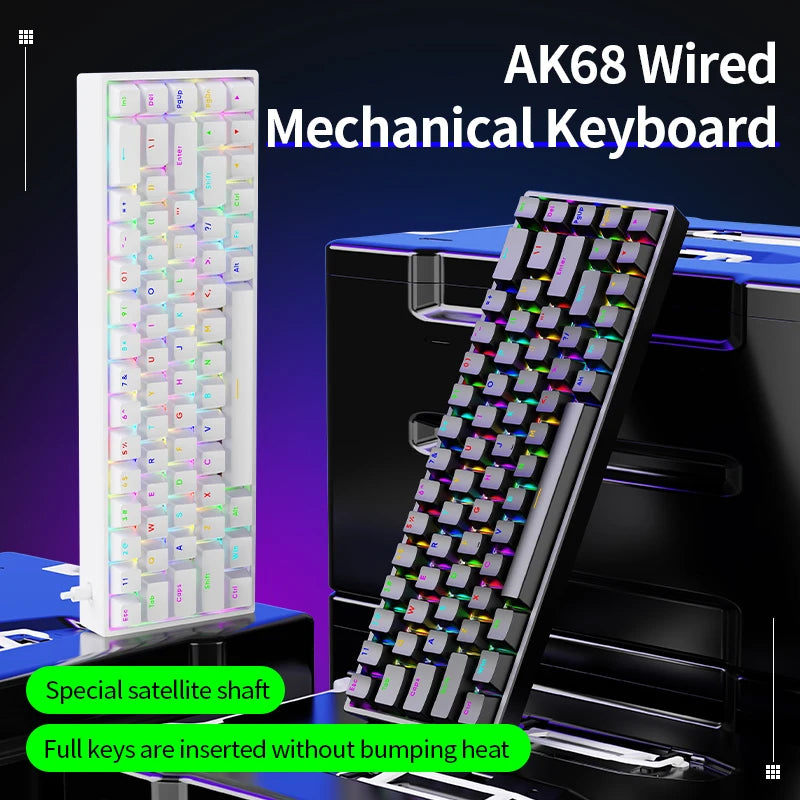 SOREX AK68 Mechanical Keyboard 68 Keys Wired Hot Swap Custom Gasket Gaming Keyboard for PC and Laptop
