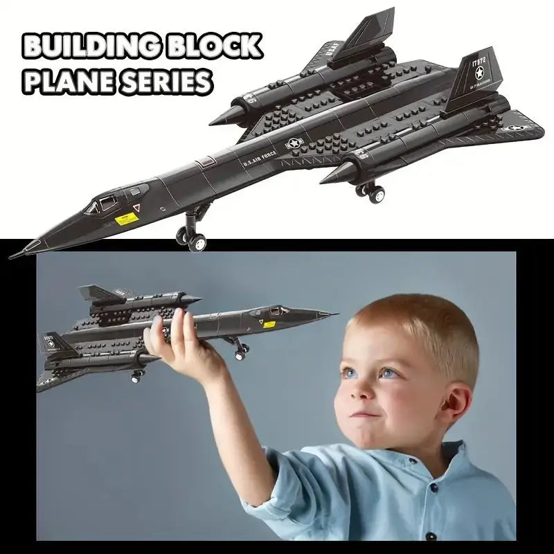Military SR-71 Blackbird Building Blocks Assembly Toy for Creative Engineering Fun