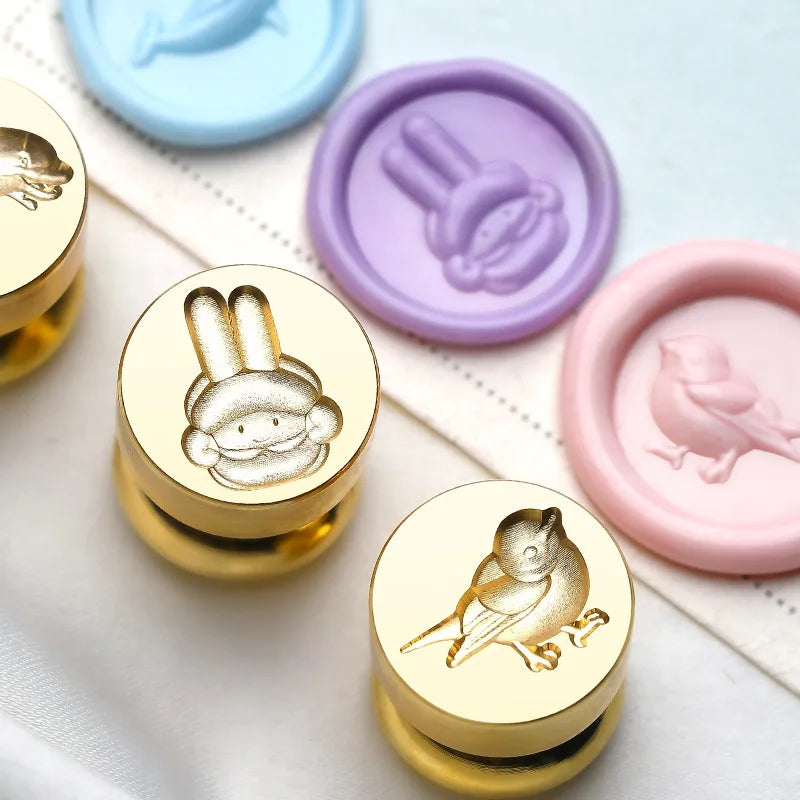 Mini Wax Seal Stamp Cute Animal Head for DIY Craft Invitations