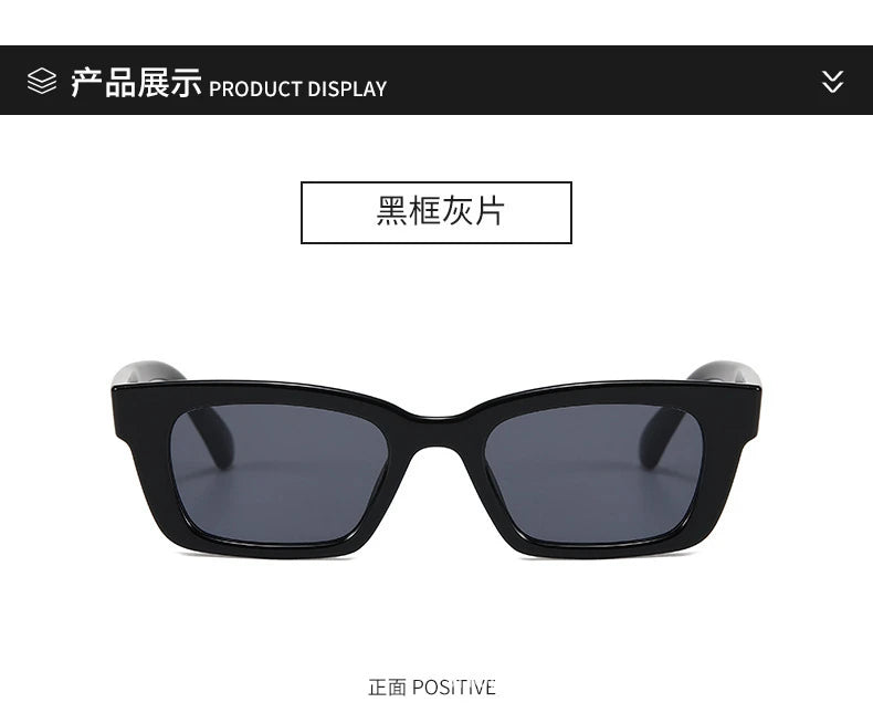 2022 New Fashion Vintage Sunglasses Women Retro Rectangle Eyewear