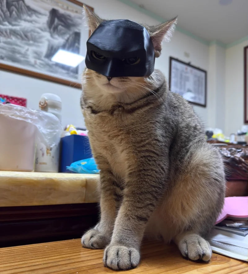 Creative Cat Batman Headset Mini Pet Decoration Handsome Half Face Cat Mask Helmet With Diverse Styles For Fun