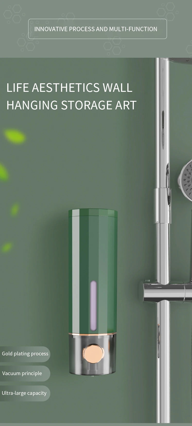 Manual Wall Mounted Soap Dispenser for Bathroom and Hotel Use - Versatile Hand Soap and Shower Gel Dispenser