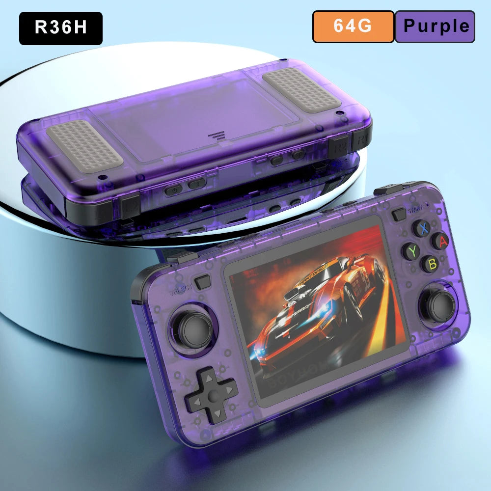 R36H Retro Handheld Video Game Console Linux System 3.5 Inch IPS Screen Portable Pocket Video Player 64G 128GB Games Boy Gift