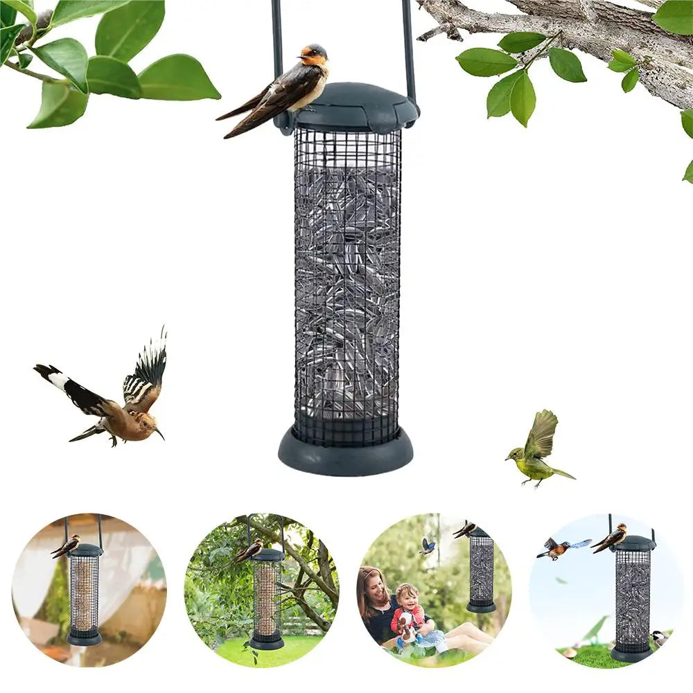 Bird Feeder Multiple Holes Automatic Feeding Tool Outdoor Small Wild Birds Food Dispenser Hanging Dumpling Grease Ball Holder