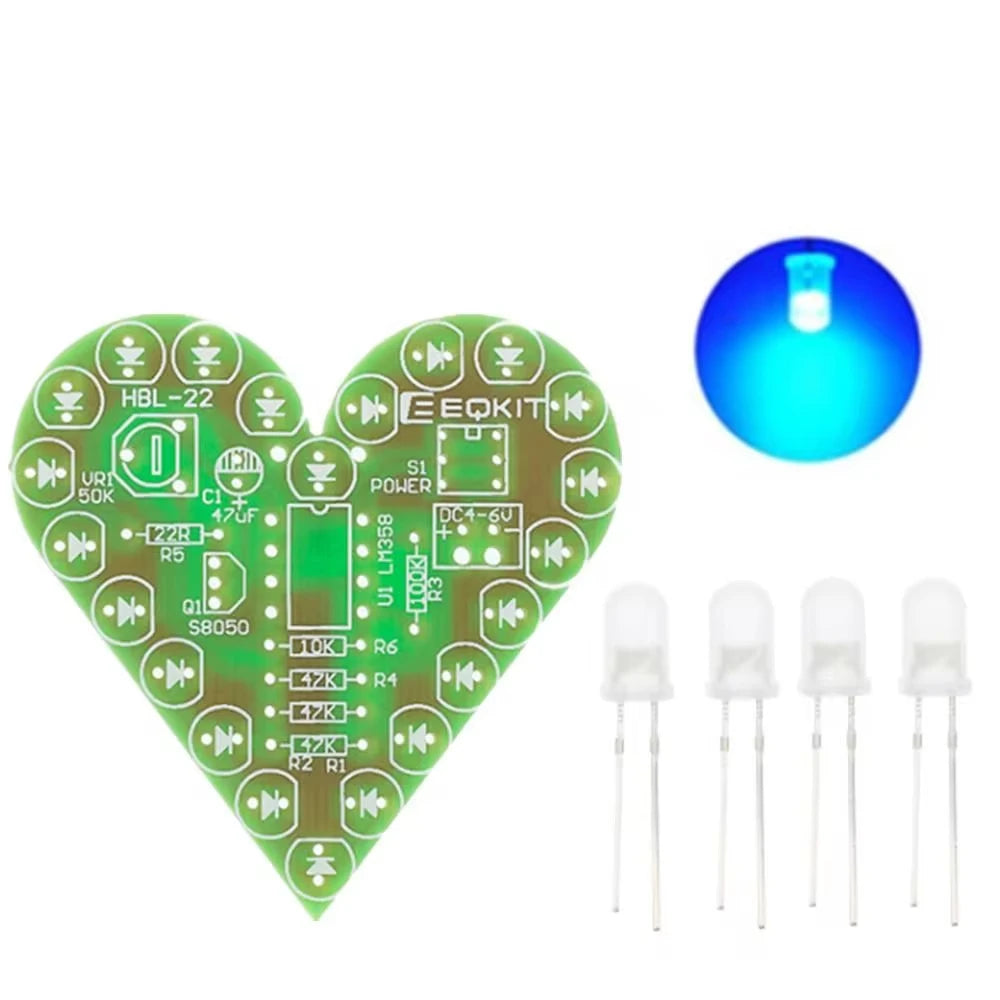 DIY Kit Heart Shape Breathing Lamp LED Suite for Learning
