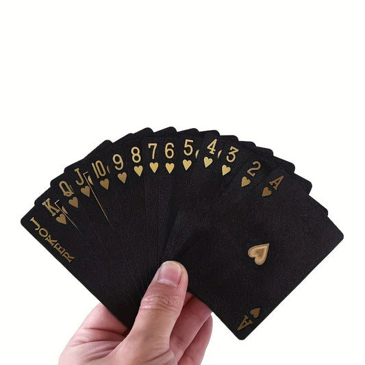 Black Gold Waterproof Plastic Playing Cards for Poker Games
