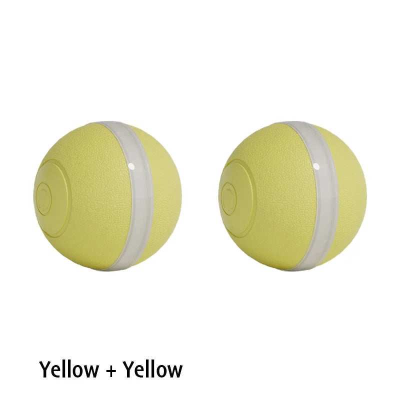 Silent Electric Smart Ball Cat Toys Automatic Rolling Interactive Ball USB LED Light Pet Toy Dog Cat Teaser Training 1～2pcs