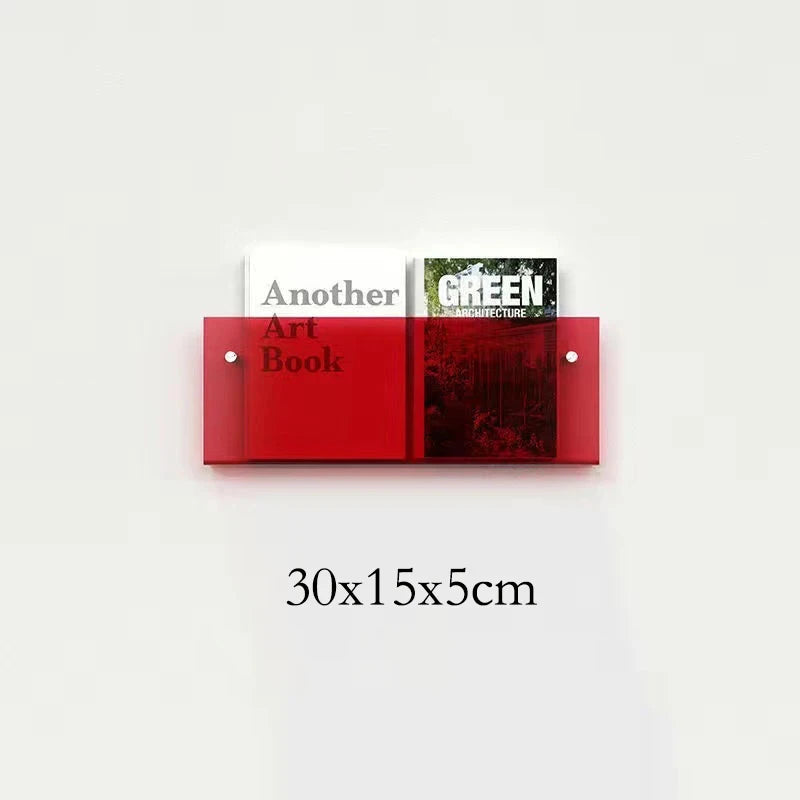 Acrylic Floating Bookshelf Wall Shelf in 10 Stylish Colors