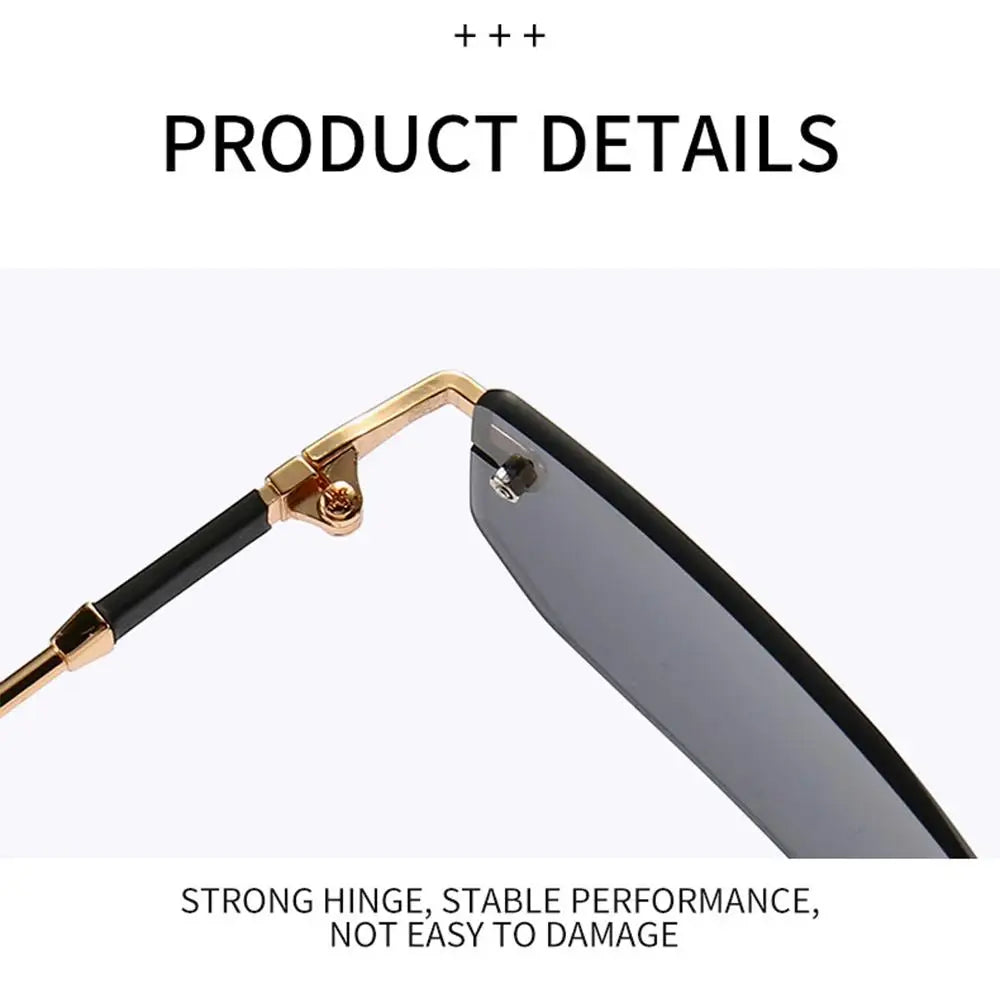 Rimless Sunglasses for Women & Men, UV400 Retro Frameless Shades