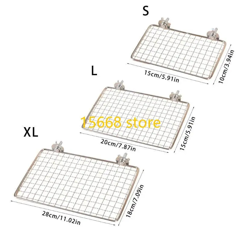 C6UE Stainless Steel Parrots Resting Platform Perch Stand for Small to Large Birds