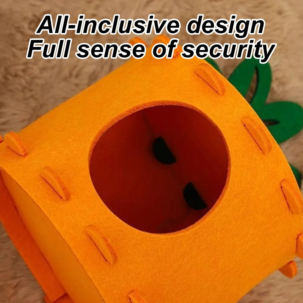 1 Pc Carrot-Shaped Hamster House Cute Cartoon Stump Hideout Tunnel Toy for Pet Small Animals Hamsters Rabbit Playhouse Bed Nest