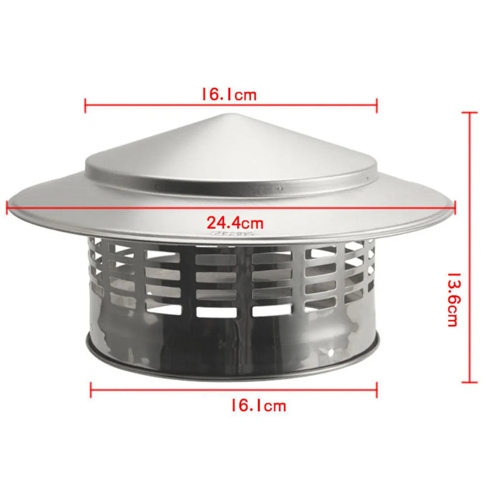 110/160mm Stainles Steel Chimney Cap Exterior Wall Air Outlet Roof Pipe Exhaust Hood For Ventilation Ducts Chimneys Exhaust Hood