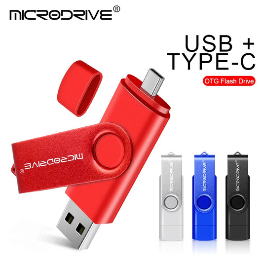 Memoria USB tipo C 2 en 1 de metal OTG de 128 GB, memoria USB de 4 GB, 8 GB, 32 GB, 64 GB y 128 GB