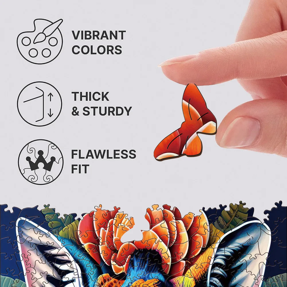 Dolphin Whale Shark Wooden Jigsaw Puzzle for Adults and Children Educational Marine Life Toy Perfect Holiday Gift