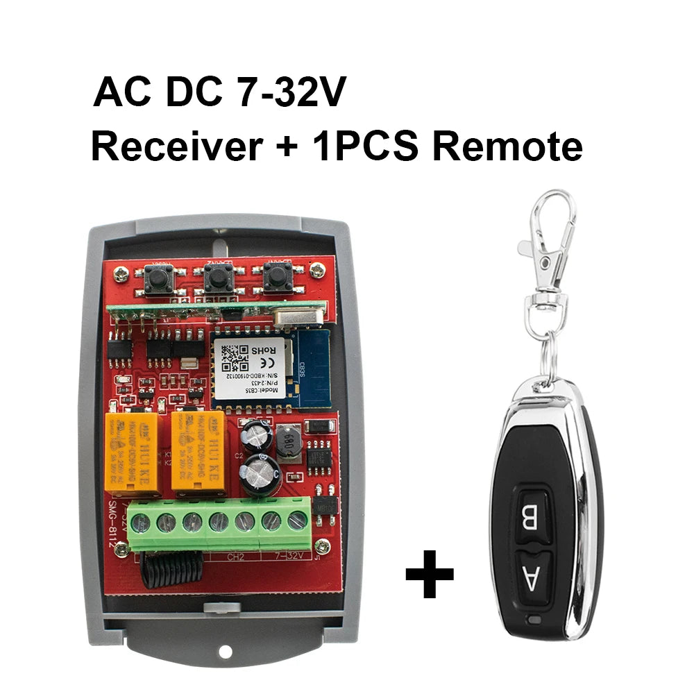 2 Channel WiFi Tuya Smart Garage Gate Opener Remote Control Receiver with 433MHz Transmitter