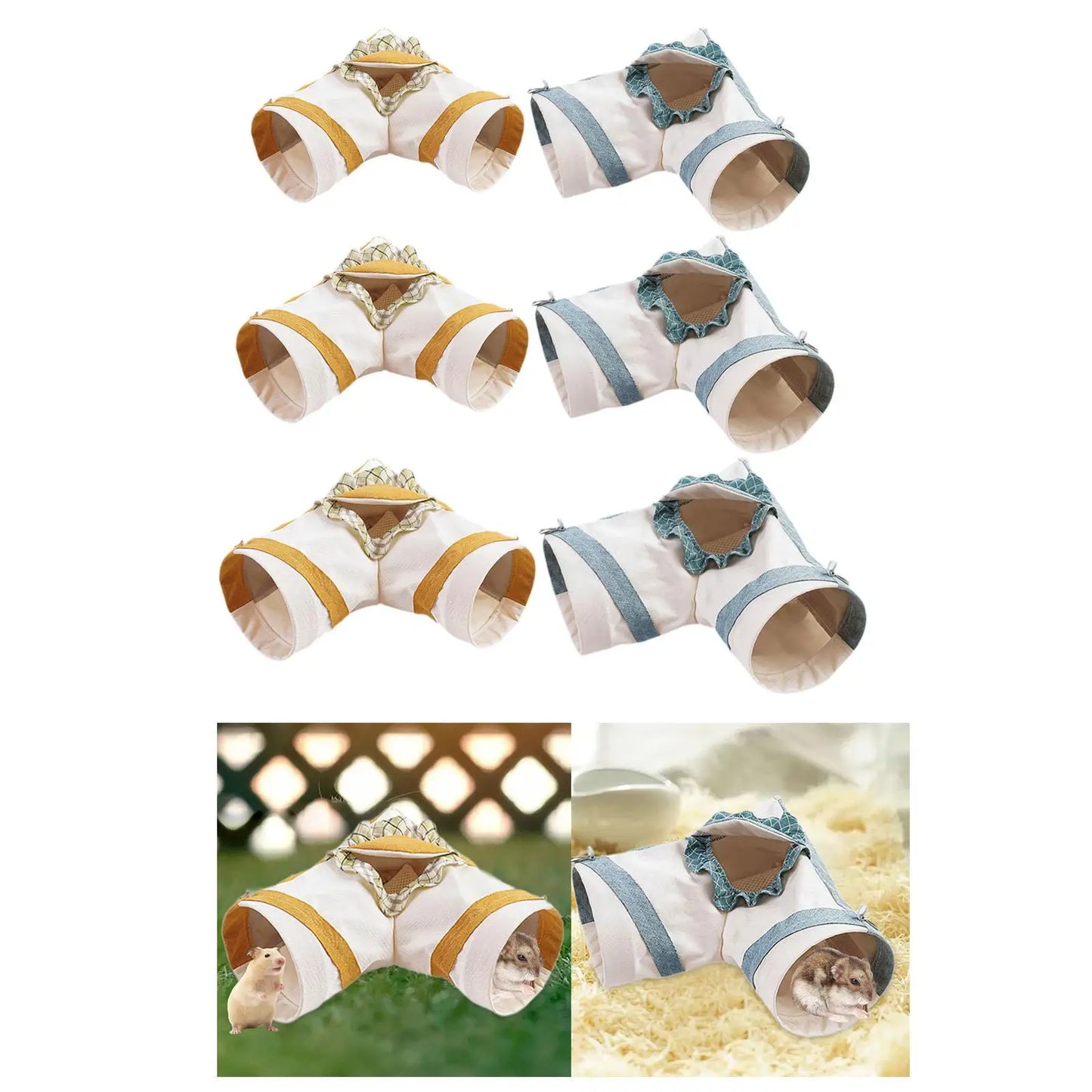 Guinea Pig Tunnel Corner Tunnel Self Entertainment Hamster Hideout Tube Toy for Squirrel Small Animals Rat Chinchilla Ferret