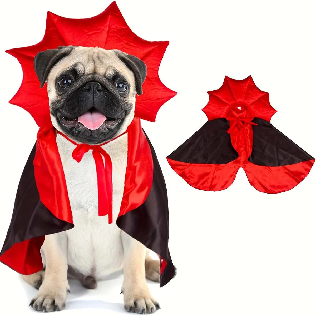 Halloween Pet Cape Vampire Pet Costume Dog Cat Cosplay Cloak Comfortable Nylon with Strap Closure For Small & Medium Dogs & Cats