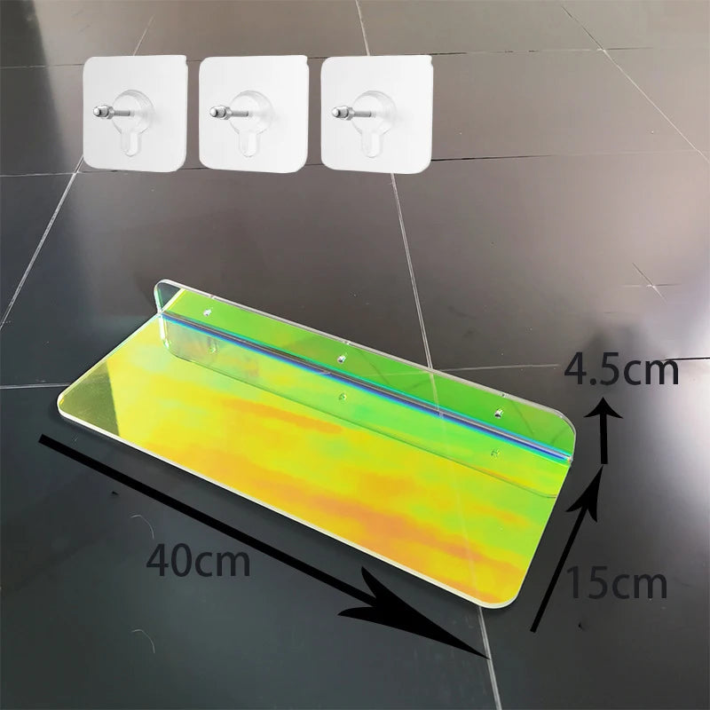 Colour Invisible Acrylic Floating Shelves Wall Mounted Bookshelf Storage Rack for Room and Bathroom