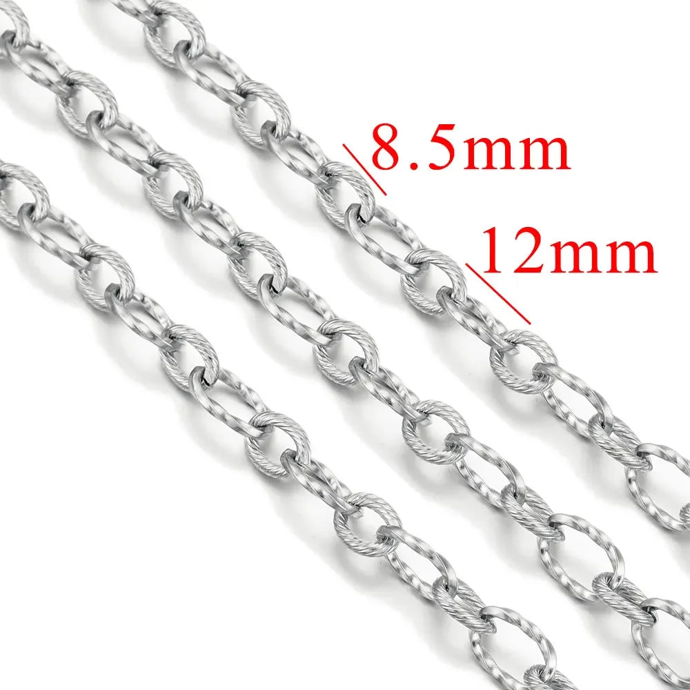 1 Meter Stainless Steel Chunky Hip Hop Gold Color Chains DIY Jewelry