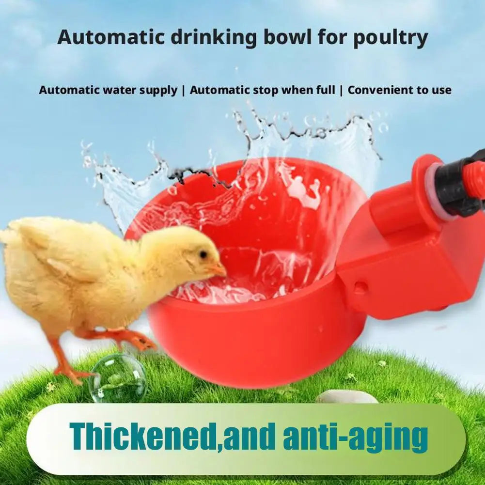 10 Pcs Automatic Poultry Drinking Bowl Chicken Waterer Cups Duck Drinking Machine Hanging Drinking Bowls Water Dispenser