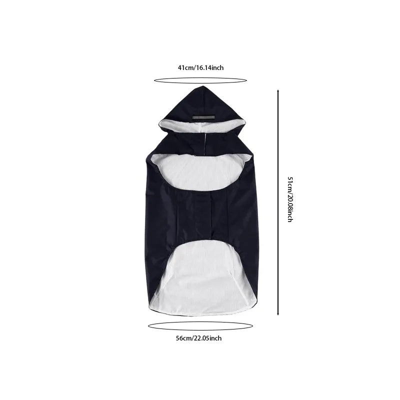 Dog Raincoat Waterproof Hoodie Jacket Rain Poncho Pet Rainwear Clothes with Reflective Stripe for All Sizes Big Puppies