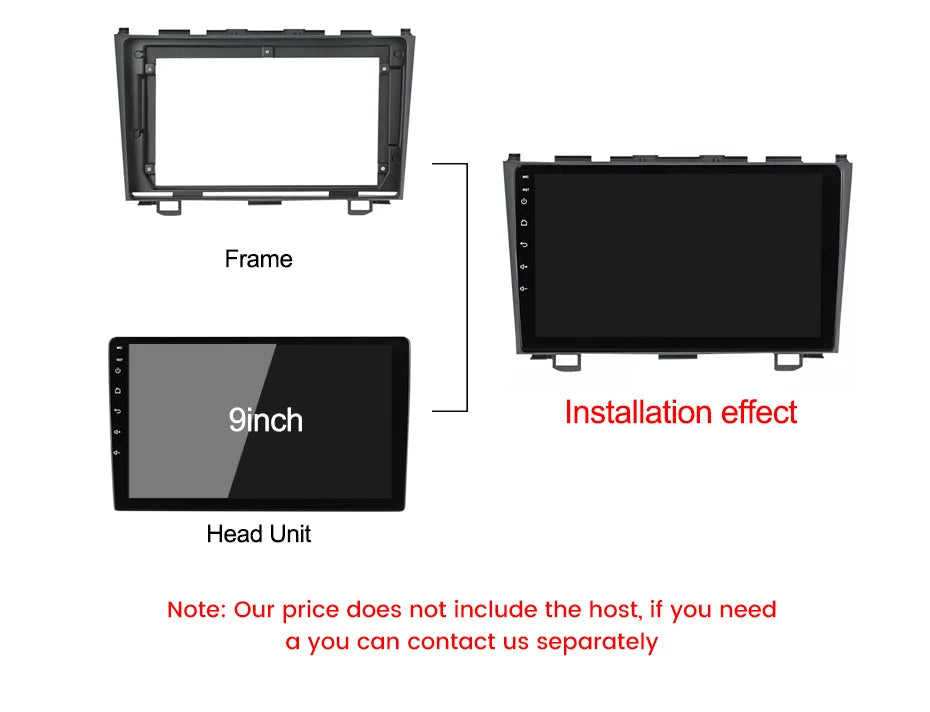 9 Inch Car Radio Face Frame For Honda CRV CR-V 2006-2012 Bezel