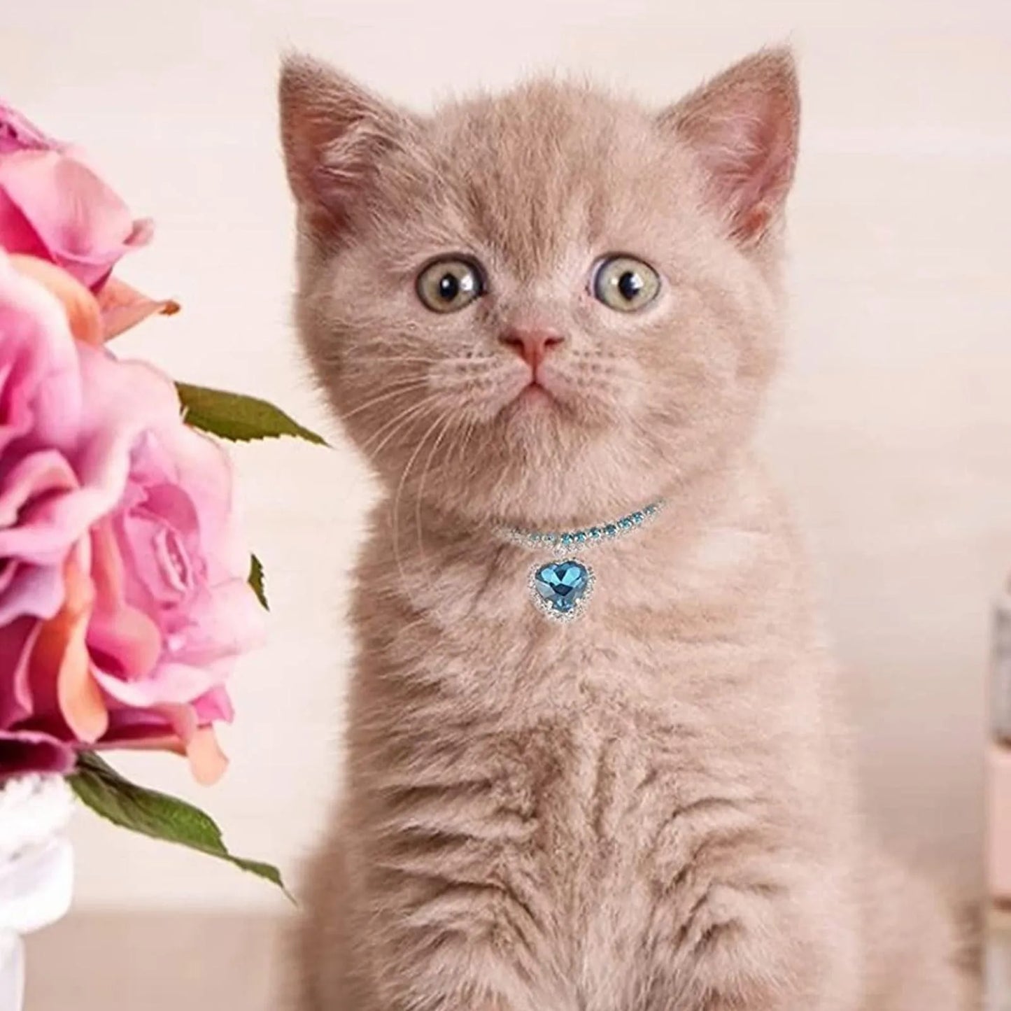 Dog Cat Rhinestone Diamante Collar Necklace Puppy Crystal Bling Pet Accessories For Puppy Kitten Crystal Pendant Diamond Collars