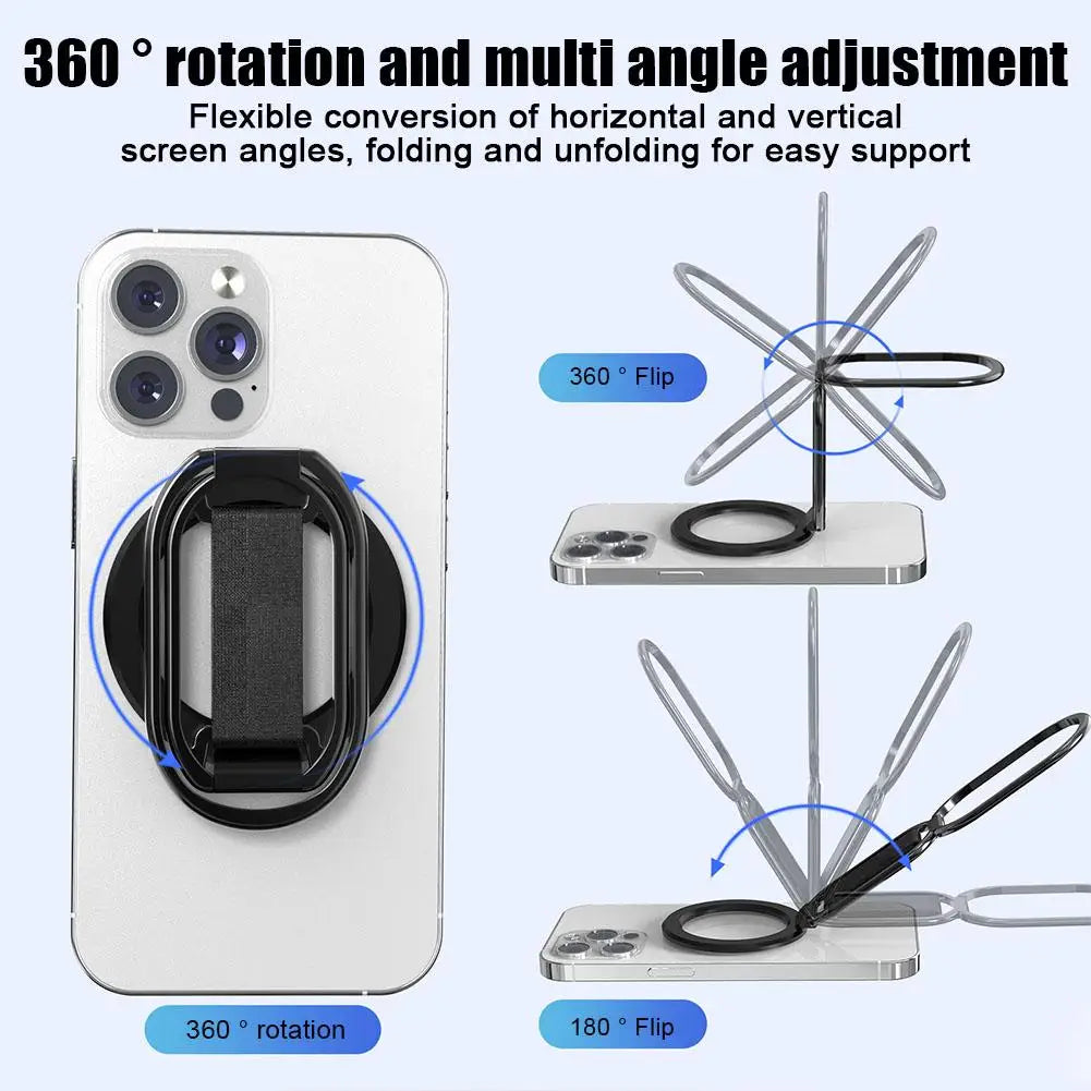 For MagSafe Phone Grip Magnetic Phone Holder 4 In 1 Rotatable Phone Holder Strap Compatible With IPhone 15 14 13 12