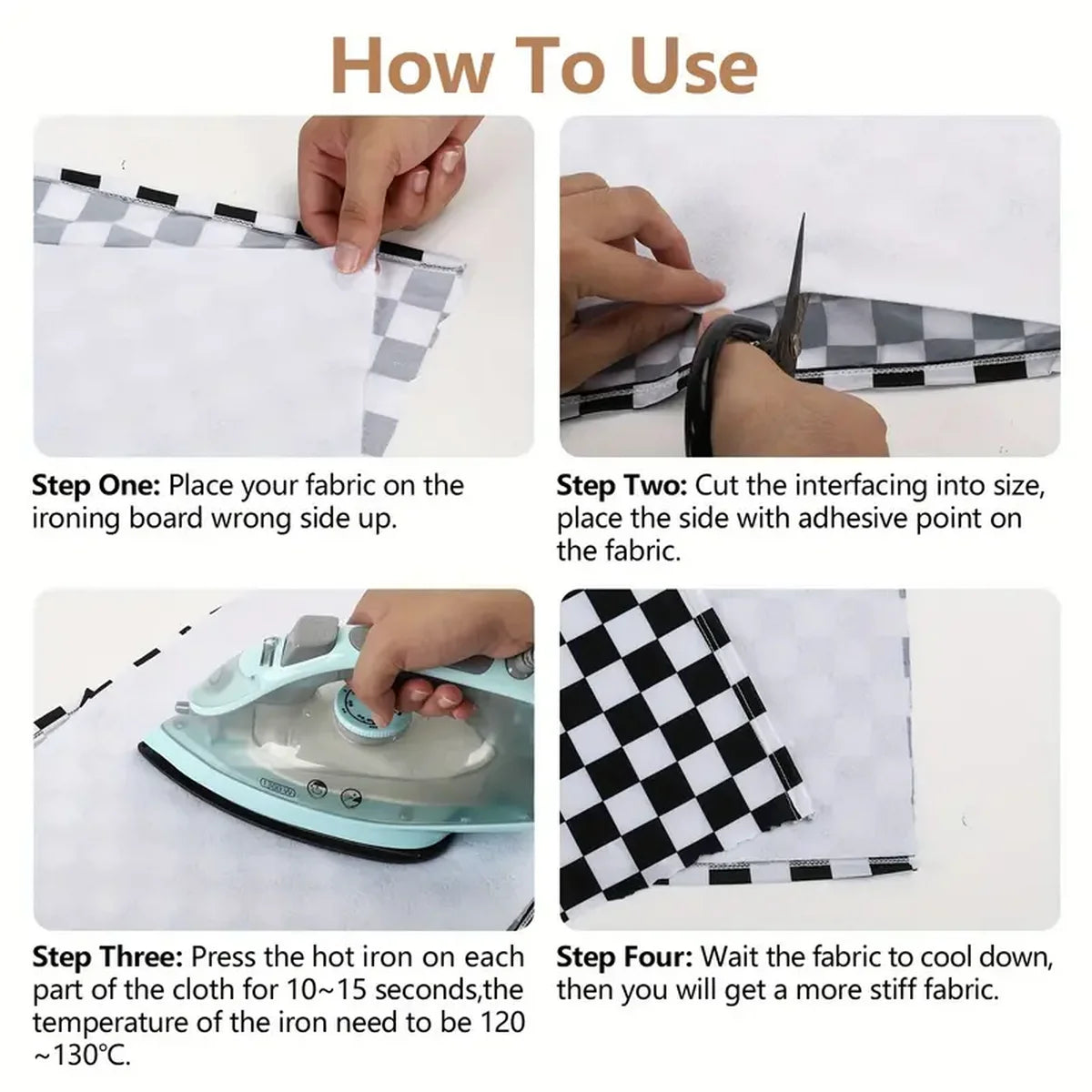 Iron On Fusible Fleece Interfacing Roll 12 Inch by 5 Yard Non Woven Batting for Sewing Crafting and Quilting